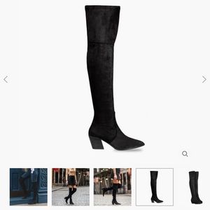 Over-knee black suede boots 11